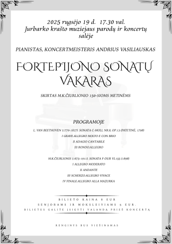 Fortepijono sonatų vakaras