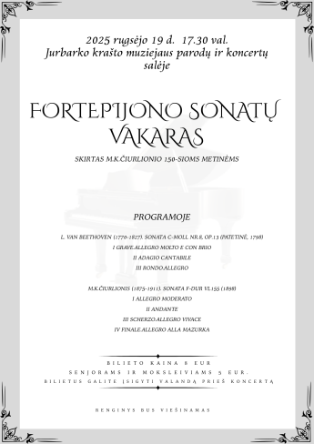 Fortepijono sonatų vakaras