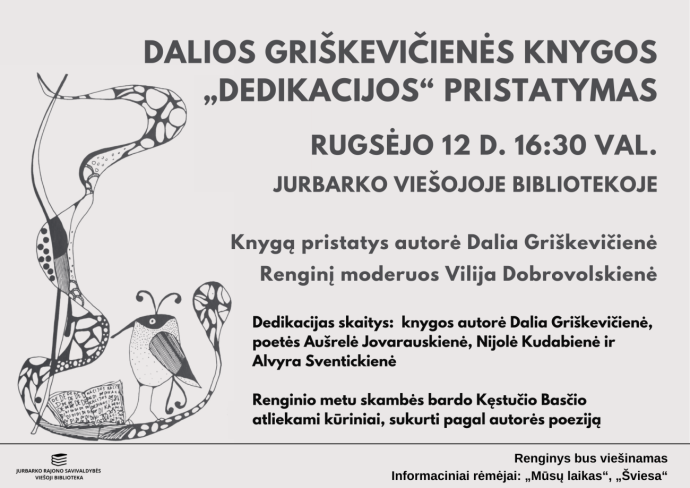 Dalios Griškevičienės knygos „Dedikacijos“ pristatymas