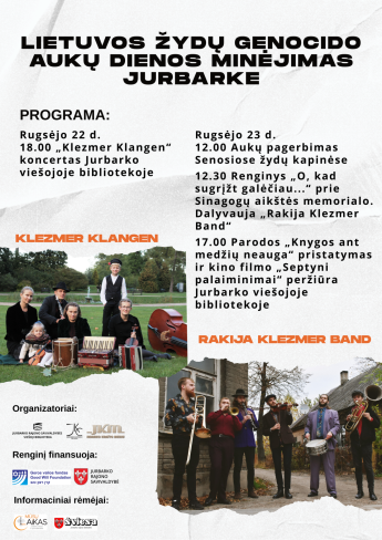 Lietuvos žydų genocido aukų dienos minėjimas Jurbarke