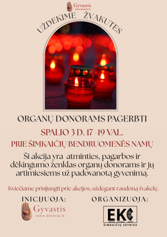Akcija organų donorams pagerbti