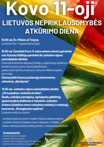 Lietuvos nepriklausomybės atkūrimo dienos renginiai Jurbarke