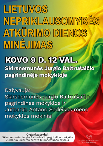 Lietuvos nepriklausomybės atkūrimo dienos paminėjimas