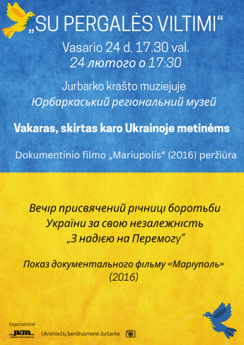 Vakaras skirtas karo Ukrainoje metinėms „Su pergalės viltimi“