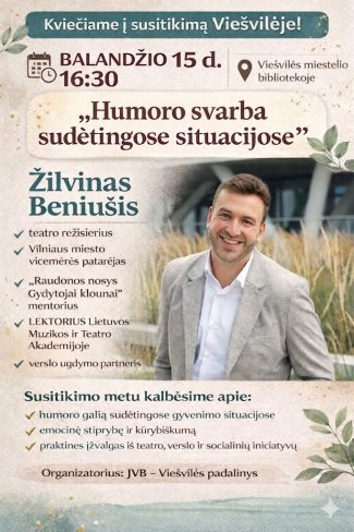 Žilvino Beniušio paskaita „Humoro svarba sudėtingose situacijose“