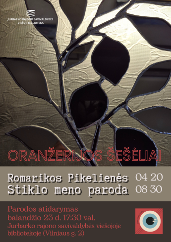 Romarikos Pikelienės stiklo meno parodos „Oranžerijos šešėliai“ pristatymas