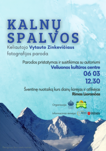 Keliautojo, fotografo Vytauto Zinkevičiaus parodos „Kalnų spalvos“ pristatymas