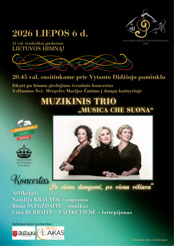 Veliuonos vasaros muzikos festivalio 2026 m. koncertas. Karaliaus Mindaugo karūnavimo 
ir Tautiškos giesmės diena Veliuonoje
