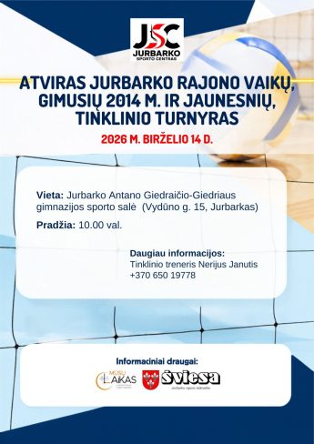 Kviečiame stebėti vaikų tinklinio turnyrą