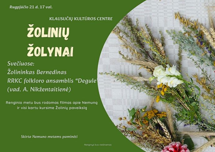„Žolinių žolynai”. Renginys skirtas Žolinėms ir Nemuno metams paminėti