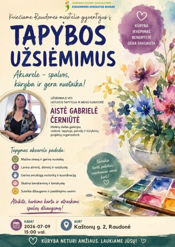Tapybos užsiėmimas Raudonėje