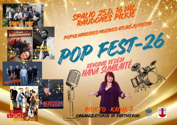 Populiariosios muzikos atlikėjų fiesta „Pop-Fest 26“ Raudonėje