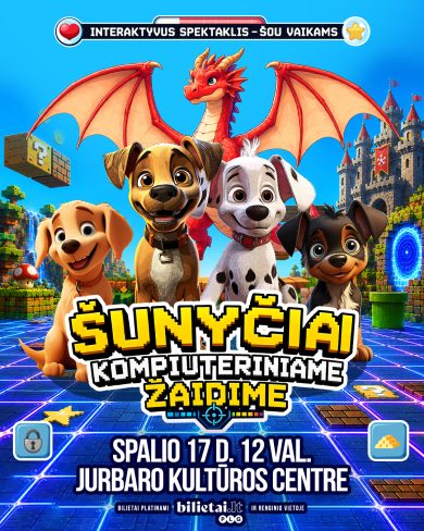 Interaktyvus spektaklis vaikams „Šunyčiai kompiuteriniame žaidime“