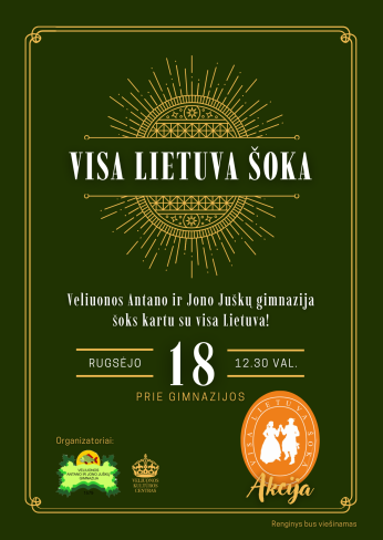 Etninės kultūros iniciatyva – akcija „Visa Lietuva šoka“ 2026 Veliuonoje