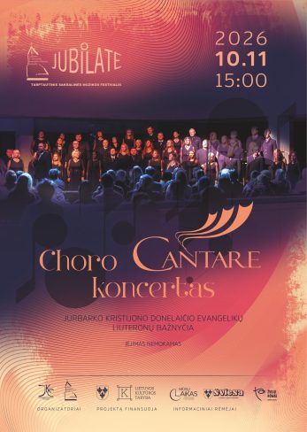Tarptautinis sakralinės muzikos festivalis „Jubilate“. Choro „Cantare“ koncertas
