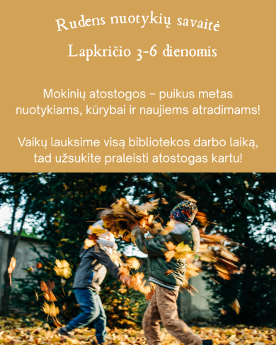Veiklos vaikams „Rudens nuotykių savaitė“